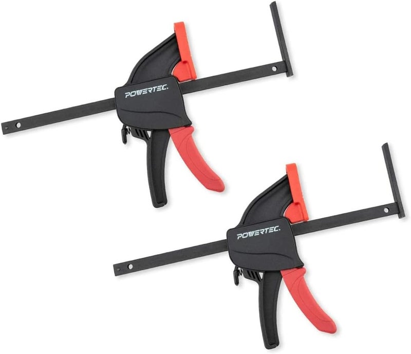 POWERTEC 2 PK Tracksaw Track Guide Rail Clamp, 8-3/4 Inch Quick Release Clamps for Circular Saw Guide Rail System, Woodworking, 71423V - Image 1